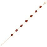 14K Solid Gold Natural Garnet Station Bracelet - Image 3