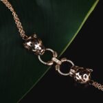 18k Solid Gold Emerald Panther Bracelet - Image 2