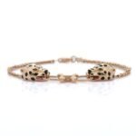 18k Solid Gold Emerald Panther Bracelet - Image 4