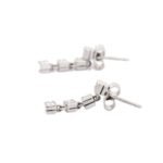 14K Solid White Gold Natural Diamonds Dangle Earring - 图片 4