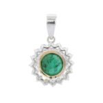 14K Solid Gold Emerald Pendant - 图片 3