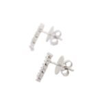 14K White Gold Bar Natural Diamond Earring - 图片 3