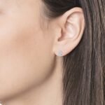 14K White Gold Dainty Natural Diamond Studs - 图片 2
