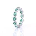 14K Solid Gold Emerald Eternity Band - 图片 3
