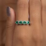 14K Solid Gold Emerald Ring - Image 4