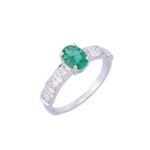 18K Solid Gold Emerald Ring - 图片 2