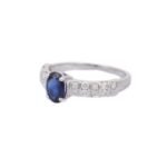 18K Solid Gold Oval Sapphire Ring - 图片 3