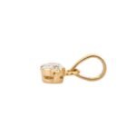 14K Gold Solitaire Lab Gown Diamond Pendant - 图片 3