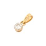 14K Gold Solitaire Lab Gown Diamond Pendant - 图片 2