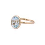 18K Solid Gold Solitaire Aquamarine Ring - 图片 5