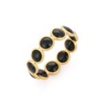 14K Solid Gold Black Onyx Eternity Band - Image 3