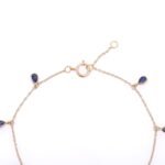 14K Solid Gold Blue Sapphire Charm Bracelet - Image 4