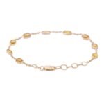 14K Solid Gold Bracelet With Yellow Sapphire Gemstone - 图片 3
