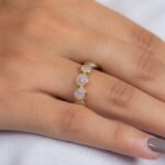18K Solid Gold Crystal Eternity Band - 图片 2