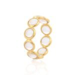 18K Solid Gold Crystal Eternity Band - 图片 4