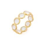 18K Solid Gold Crystal Eternity Band - 图片 3