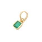14K Solid Gold Emerald Pendant - 图片 2