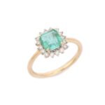 18K Solid Gold Emerald Ring - 图片 3
