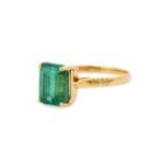18K Solid Gold Emerald Ring - 图片 3