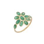 14K Solid Gold Emerald Ring - 图片 2