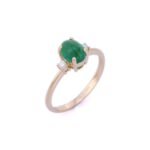 14K Solid Gold Emerald Ring - Image 2
