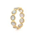 18K Solid Gold Labradorite Eternity Band - Image 5