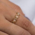 14K Solid Gold Lemon Topaz Eternity Band - Image 2