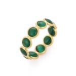 18K Solid Gold Malachite Eternity Band - Image 3