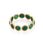 18K Solid Gold Malachite Eternity Band - Image 5