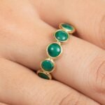 18K Solid Gold Malachite Eternity Band - Image 2