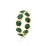 18K Solid Gold Malachite Eternity Band - Image 4