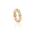 18K Solid Gold Multi Sapphire Eternity Band - Image 3