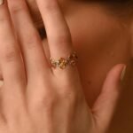 18K Solid Gold Multi Sapphire Eternity Band - Image 4