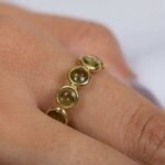 14K Solid Gold Peridot Eternity Band - 图片 2