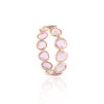 18K Solid Gold Pink Sapphire Eternity Band - Image 2