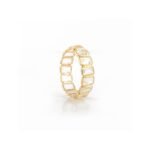 14K Solid Gold Rainbow Moonstone Eternity Band - Image 3