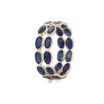 18K Solid Gold Sapphire Eternity Band - 图片 3