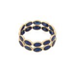 18K Solid Gold Sapphire Eternity Band - 图片 4