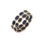 18K Solid Gold Sapphire Eternity Band - 图片 2