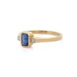 18K Solid Gold Sapphire Ring - 图片 5