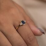 18K Solid Gold Sapphire Ring - 图片 2