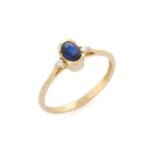 18K Solid Gold Sapphire Ring - 图片 3