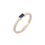 14K Solid Gold Sapphire Ring - 图片 3