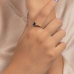 18K Solid Gold Sapphire Ring - 图片 4