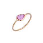 18K Solid Gold Sapphire Ring - 图片 2