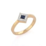 18K Solid Gold Sapphire Ring - 图片 2