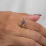 14K Solid Gold Sapphire Ring - 图片 2