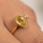 18K Solid Gold Sapphire Ring - 图片 2