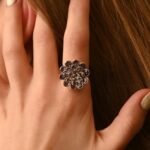 14K Solid Gold Tanzanite And Diamond Cluster Ring - 图片 6
