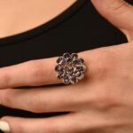 14K Solid Gold Tanzanite And Diamond Cluster Ring - 图片 2